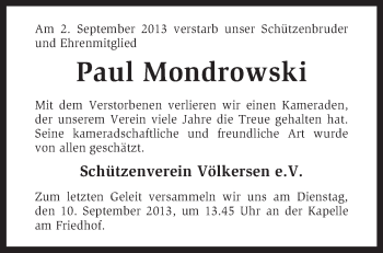 Traueranzeige von Paul Mondrowski von KRZ