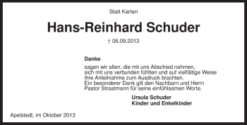 Traueranzeige von Hans-Reinhard Schuder von KRZ