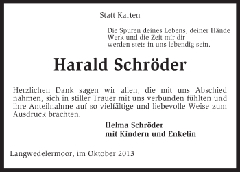 Traueranzeige von Harald Schröder von KRZ