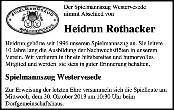 Traueranzeige von Heidrun Rothacker von KRZ