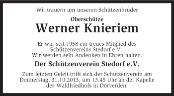 Traueranzeige von Werner Knieriem von KRZ