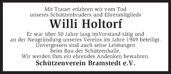 Traueranzeige von Willi Holtorf von KRZ