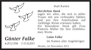 Traueranzeige von Günter Falke von KRZ