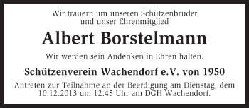 Traueranzeige von Albert Borstelmann von KRZ