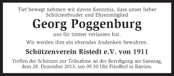 Traueranzeige von Georg Poggenburg von KRZ