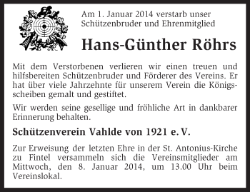 Traueranzeige von Hans-Günther Röhrs von KRZ