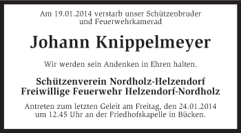 Traueranzeige von Johann Knippelmeyer von KRZ