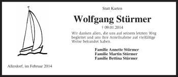 Traueranzeige von Wolfgang Stürmer von KRZ