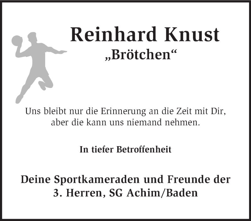  Traueranzeige für Reinhard Knust vom 05.02.2014 aus KRZ