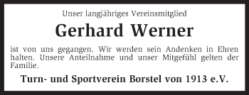 Traueranzeige von Gerhard Werner von KRZ