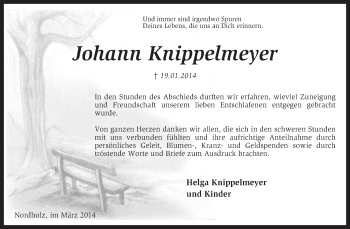 Traueranzeige von Johann Knippelmeyer von KRZ