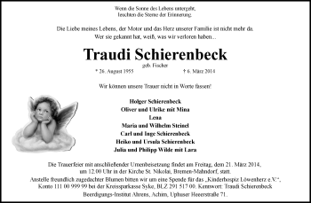 Traueranzeige von Traudi Schierenbeck von KRZ