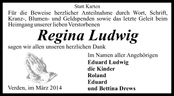 Traueranzeige von Regina Ludwig von KRZ