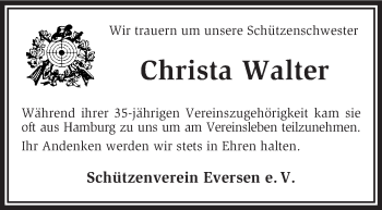 Traueranzeige von Christa Walter von KRZ