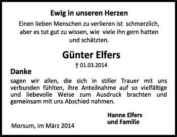 Traueranzeige von Günter Elfers von KRZ