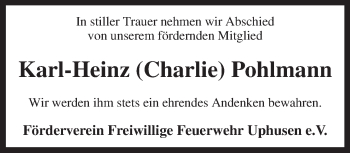 Traueranzeige von Karl-Heinz Pohlmann von KRZ