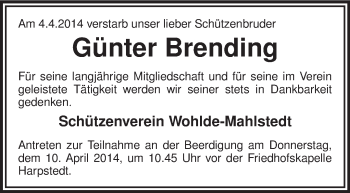 Traueranzeige von Günter Brending von KRZ