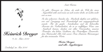 Traueranzeige von Heinrich Dreyer von KRZ