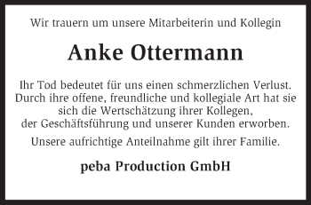 Traueranzeige von Anke Ottermann von KRZ