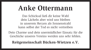 Traueranzeige von Anke Ottermann von KRZ