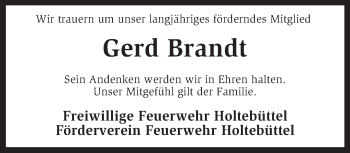 Traueranzeige von Gerd Brandt von KRZ