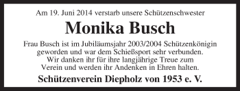 Traueranzeige von Monika Busch von KRZ