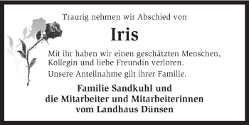 Traueranzeige von Iris Herrmann von KRZ