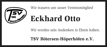 Traueranzeige von Eckhard Otto von KRZ