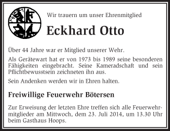 Traueranzeige von Eckhard Otto von KRZ