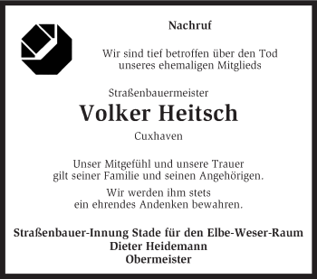 Traueranzeige von Volker Heitsch von KRZ