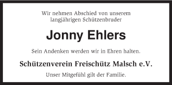 Traueranzeige von Johann Ehlers von KRZ