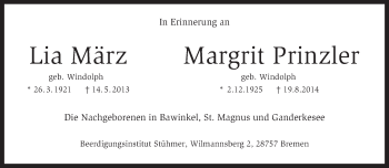 Traueranzeige von Margrit Prinzler von KRZ