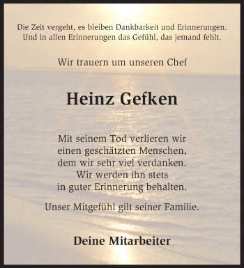 Traueranzeige von Heinz Gefken von KRZ