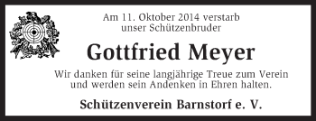 Traueranzeige von Gottfried Meyer von KRZ