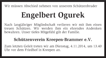 Traueranzeige von Engelbert Ogurek von KRZ