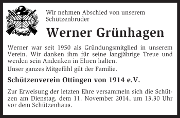 Traueranzeige von Werner Grünhagen von KRZ