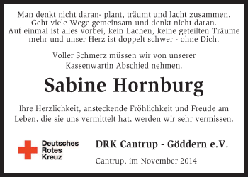 Traueranzeige von Sabine Hornburg von KRZ