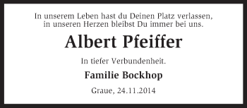 Traueranzeige von Albert Pfeiffer von KRZ