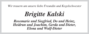 Traueranzeige von Brigitte Kalski von KRZ