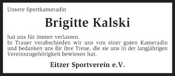 Traueranzeige von Brigitte Kalski von KRZ