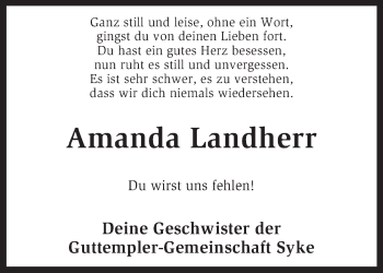 Traueranzeige von Amanda Landherr von KRZ