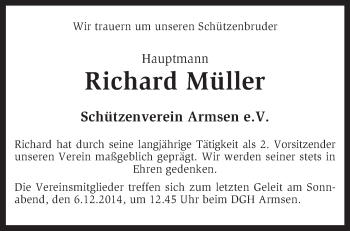 Traueranzeige von Richard Müller von KRZ