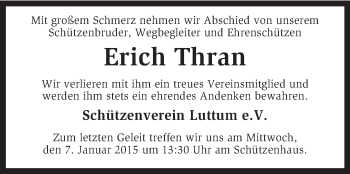 Traueranzeige von Erich Thran von KRZ