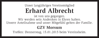 Traueranzeige von Erhard Albrecht von KRZ