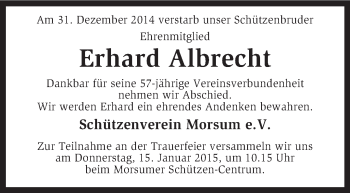 Traueranzeige von Erhard Albrecht von KRZ