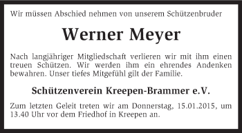 Traueranzeige von Werner Meyer von KRZ