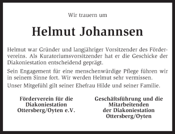 Traueranzeige von Helmut Johannsen von KRZ