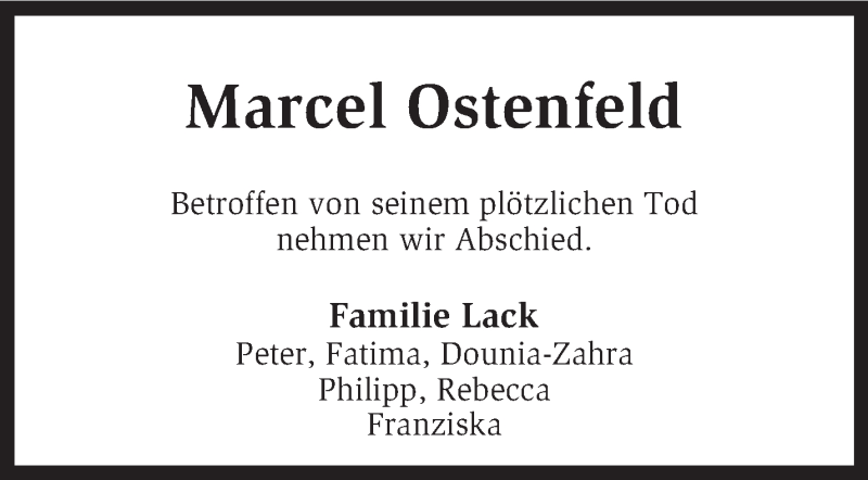  Traueranzeige für Marcel Ostenfeld vom 21.04.2015 aus KRZ