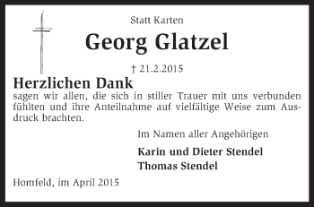 Traueranzeige von Georg Glatzel von KRZ