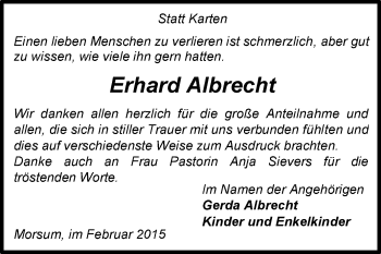 Traueranzeige von Erhard Albrecht von KRZ